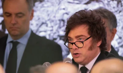 Milei en la embajada de Israel