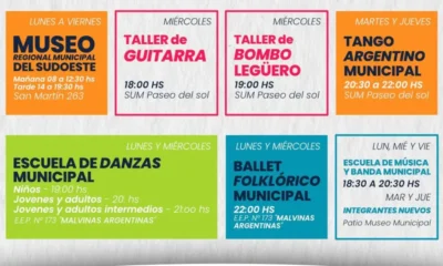 Actividades culturales Charata: talleres y horarios 2026
