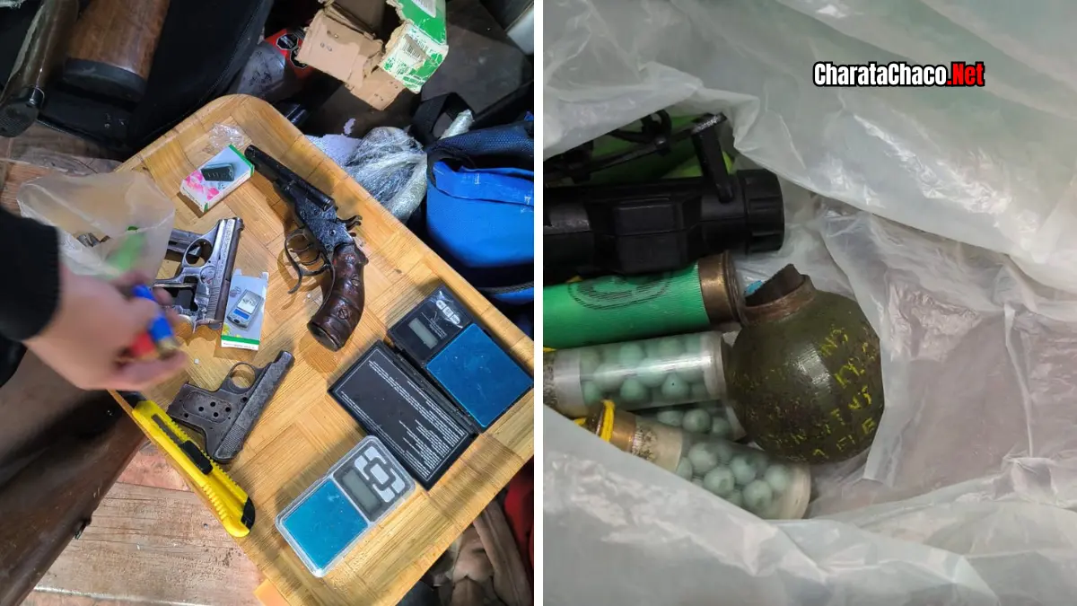 Allanamiento Villa Ángela: granada y arsenal por amenazas