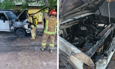 Incendio vehículo Charata: bomberos sofocaron el fuego