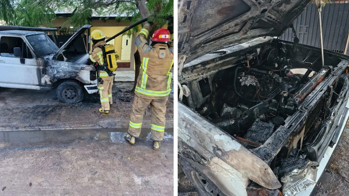 Incendio vehículo Charata: bomberos sofocaron el fuego