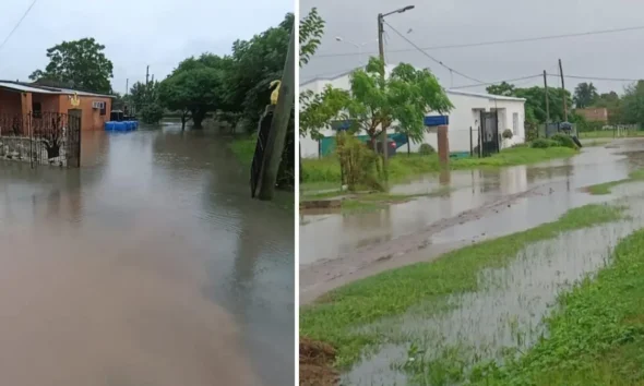 Inundaciones Santa Sylvina: 80 mm y barrios anegados