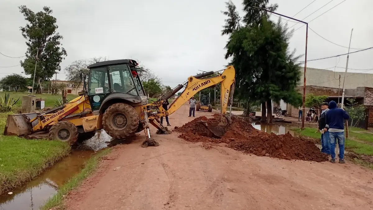 Alcantarillas desagües Charata: obras en Rodríguez Peña