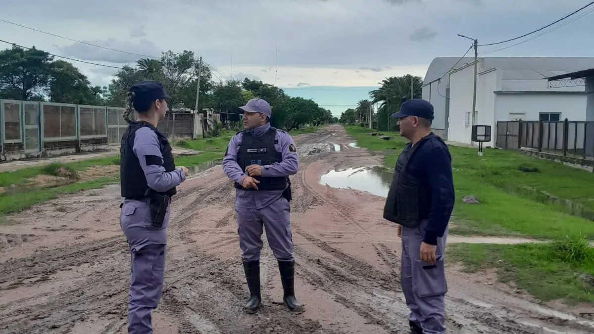 Relevamiento policial en Charadai tras las lluvias