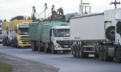 Protesta de transportistas de granos