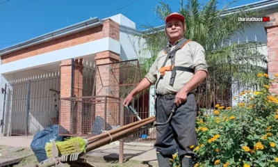 Jardinero en Charata: diez años de oficio propio