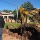 Obras viales de Rach en Charata: desagües y bacheo