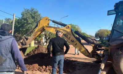 Obras de desagüe en Charata: Rach supervisó los trabajos