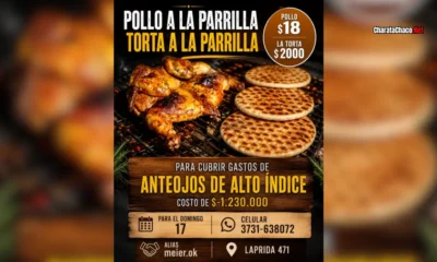 Venta de pollos en Charata para costear anteojos