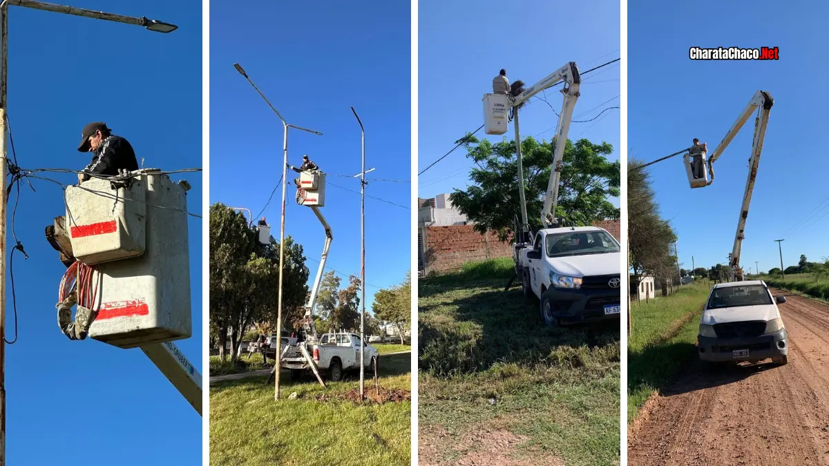 Alumbrado público Charata: mantenimiento y mejoras en mayo