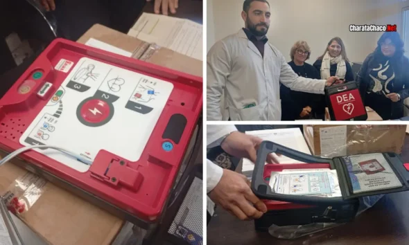 Donación desfibrilador hospital Charata: un DEA para la ambulancia