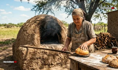 Pan casero en horno de barro: tradición de Charata