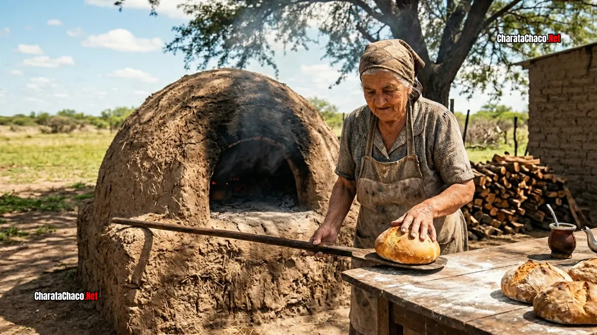 Pan casero en horno de barro: tradición de Charata