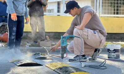 Reductores de velocidad en Charata: instalan frente a escuelas