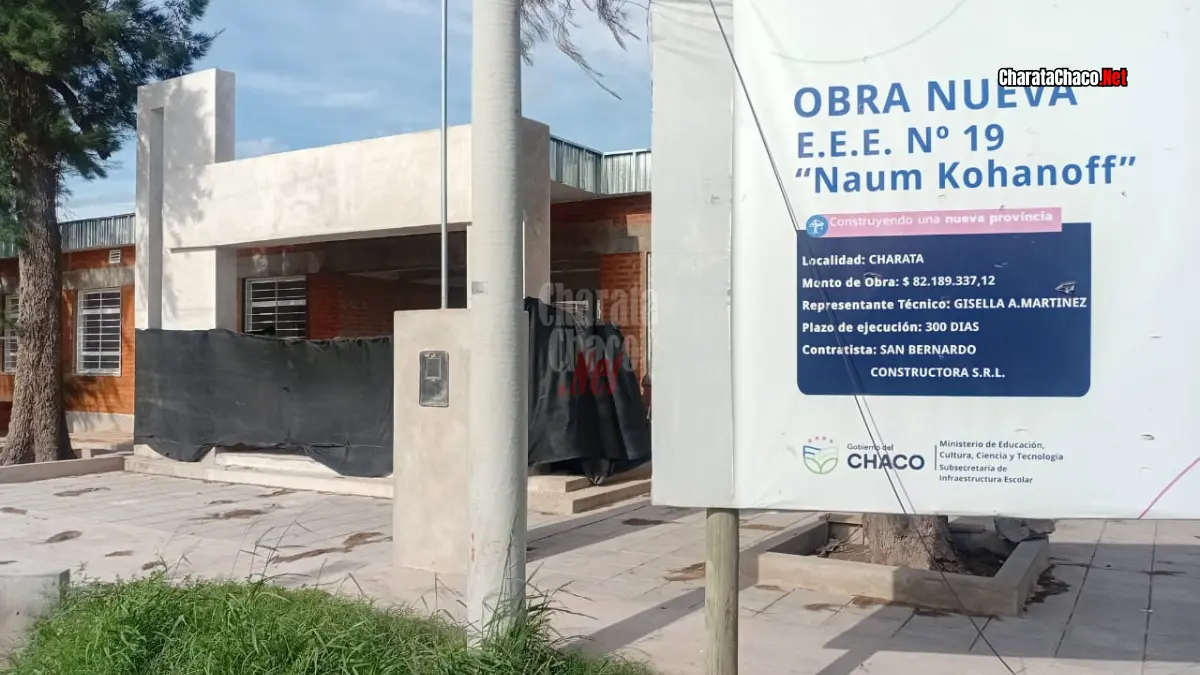 Escuela Especial Naun Kohanoff Charata: inauguración prevista el 9 de junio