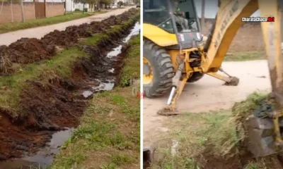 Obras de desagüe en Charata: terminaron dos canales y avanzan desde Pampa del Cielo