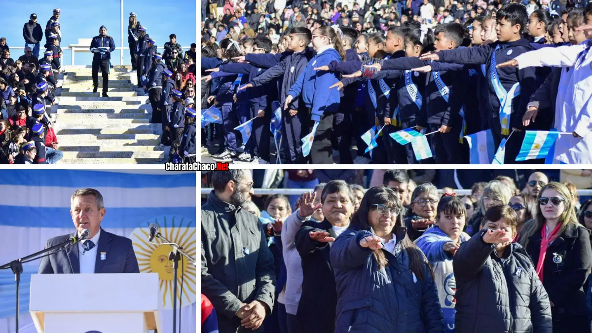 Día de la Bandera 2026 en Charata: emoción y color en el Paseo del Sol