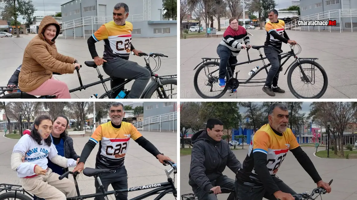 Atre-Verse en Charata: bicicleta tándem e inclusión pedaleando juntos