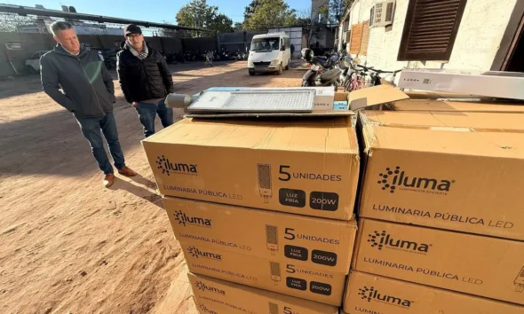 Luminarias LED en Charata: el municipio recibió 250 unidades