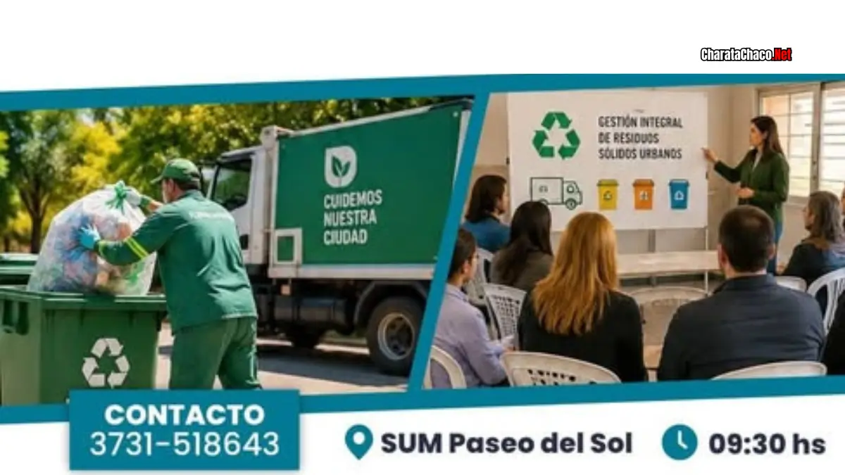 Taller gestión de residuos en Charata: convocan a docentes el 10 de junio