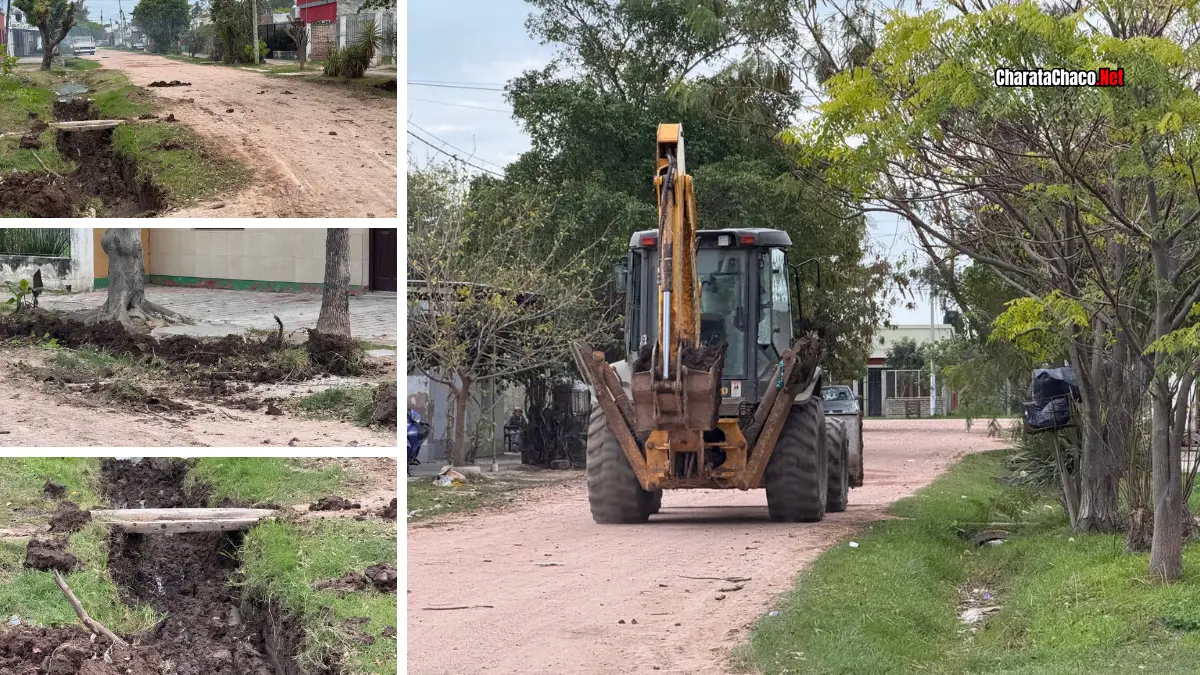 Alcantarillas barrio Itatí Charata: el municipio actuó tras el reclamo vecinal