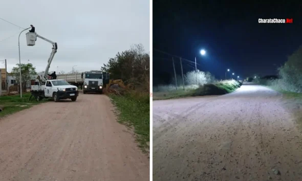Recambio de luminarias en Charata: más seguridad