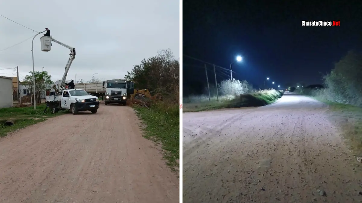 Recambio de luminarias en Charata: más seguridad