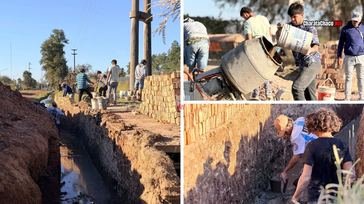 Nuevas alcantarillas en Charata: obras de Rach