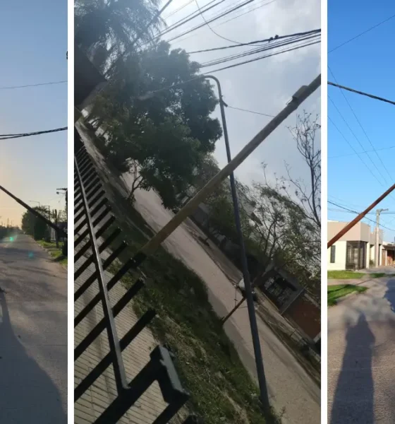 Charata: trabajos tras la caída de postes por el viento