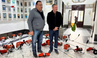 Servicios públicos en Charata: Rach entregó motoguadañas