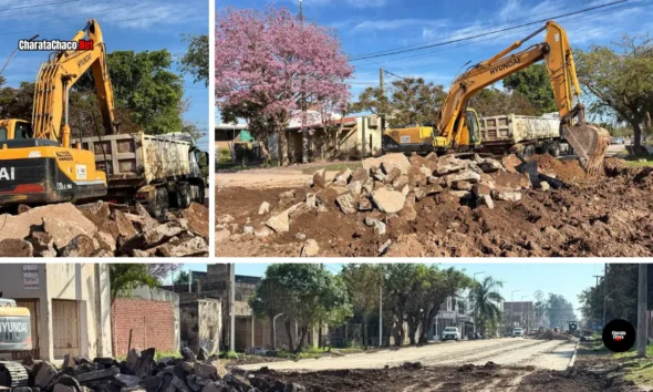 Charata avanza con la pavimentación de Avenida Caseros