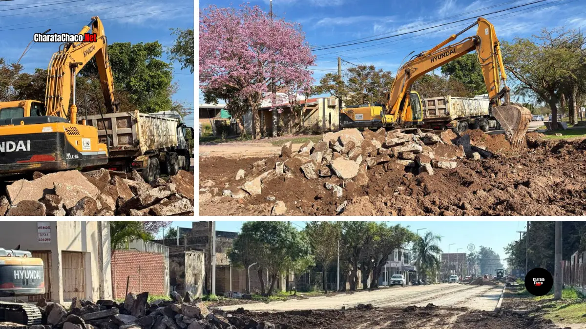 Charata avanza con la pavimentación de Avenida Caseros