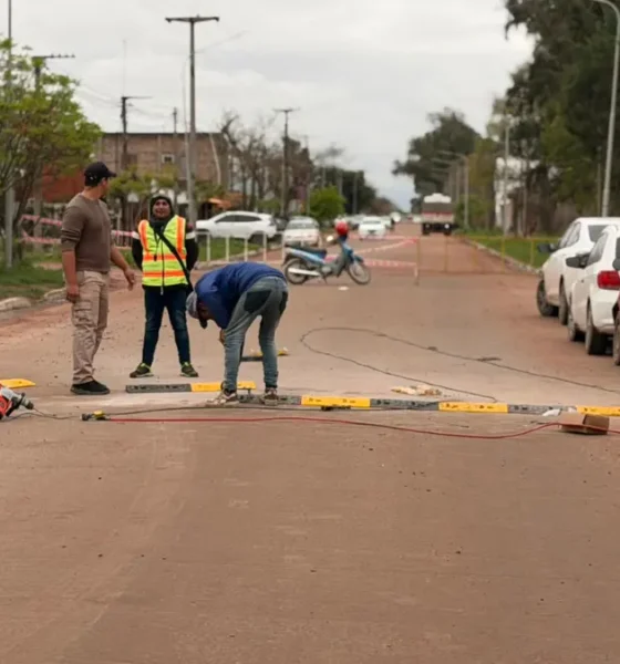 Charata instaló reductores de velocidad frente a una escuela