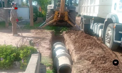 Charata avanza con obras de alcantarillado en Malvinas