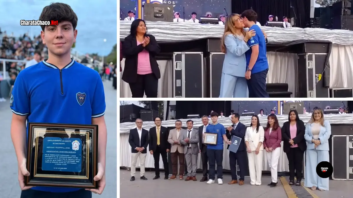 Reconocieron a un joven tirador de Charata en el aniversario
